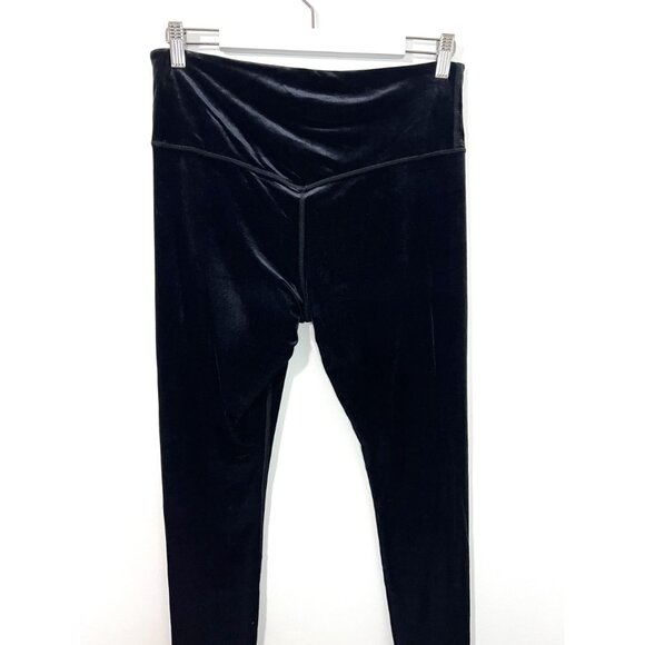 Athleta Black Elevation Velvet Tights Skinny Pants Leggings Size L - Picture 5 of 6